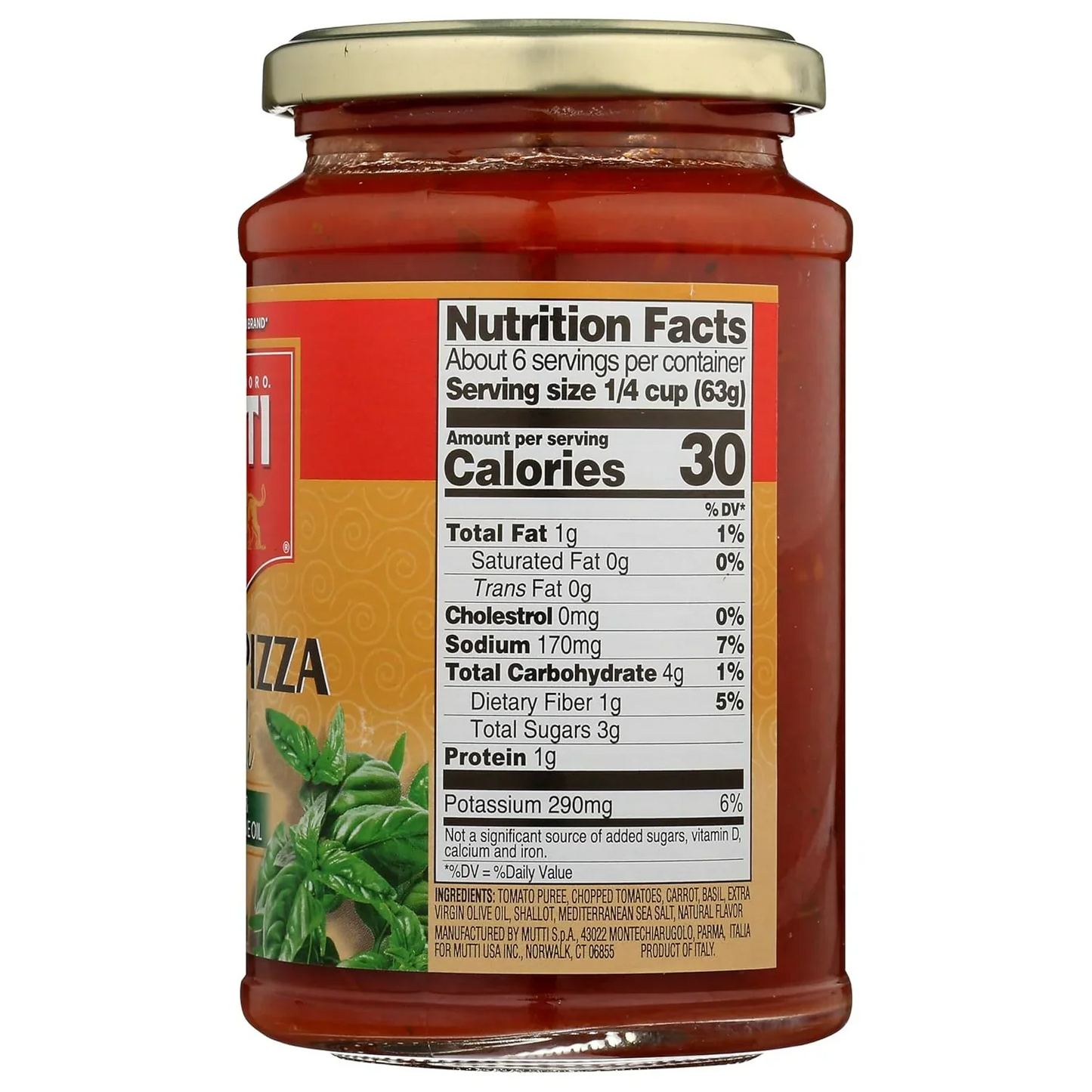 Basil Pizza Sauce With Extra Virgin Olive Oil