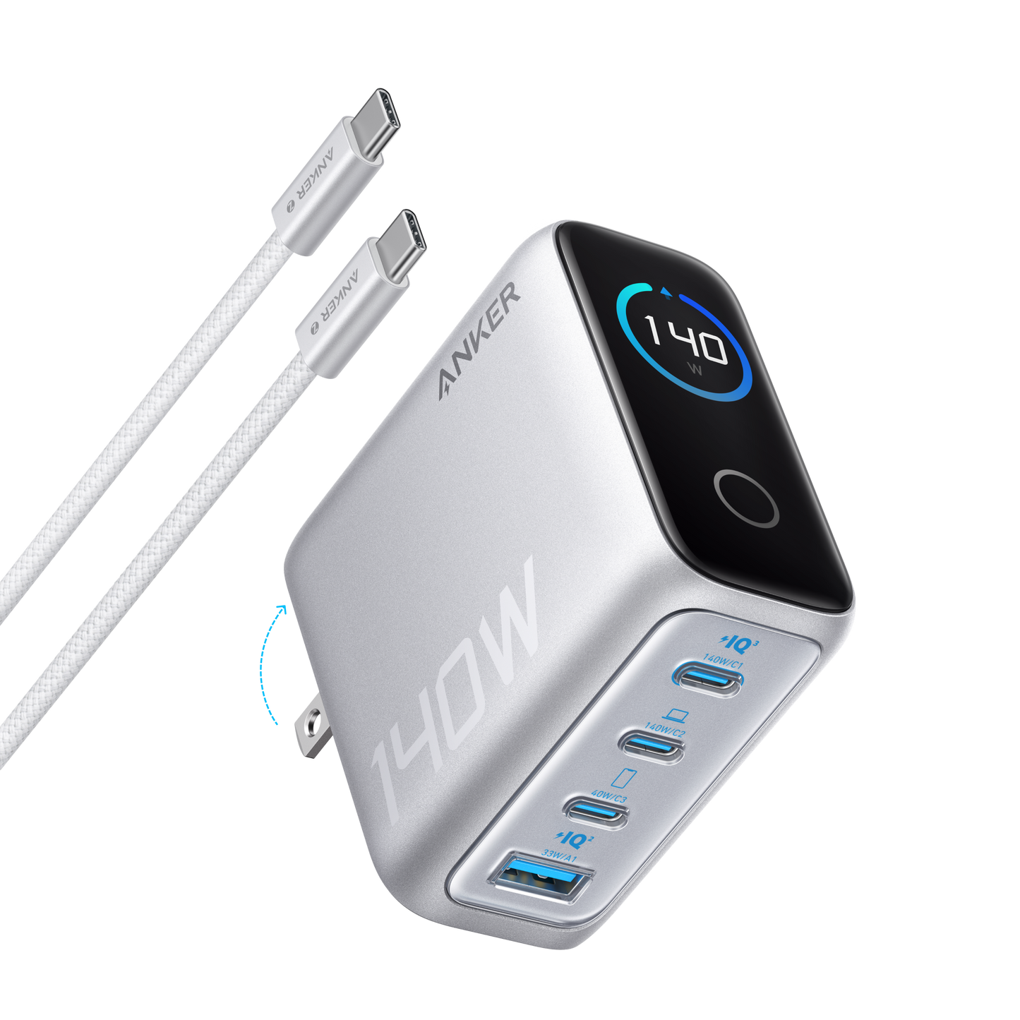Multi-port Charger (140W, 4-Port, PD 3.1) with USB-C Cable