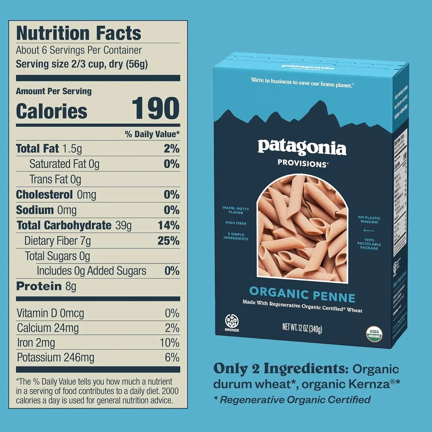 Regenerative Organic Certified Penne Pasta