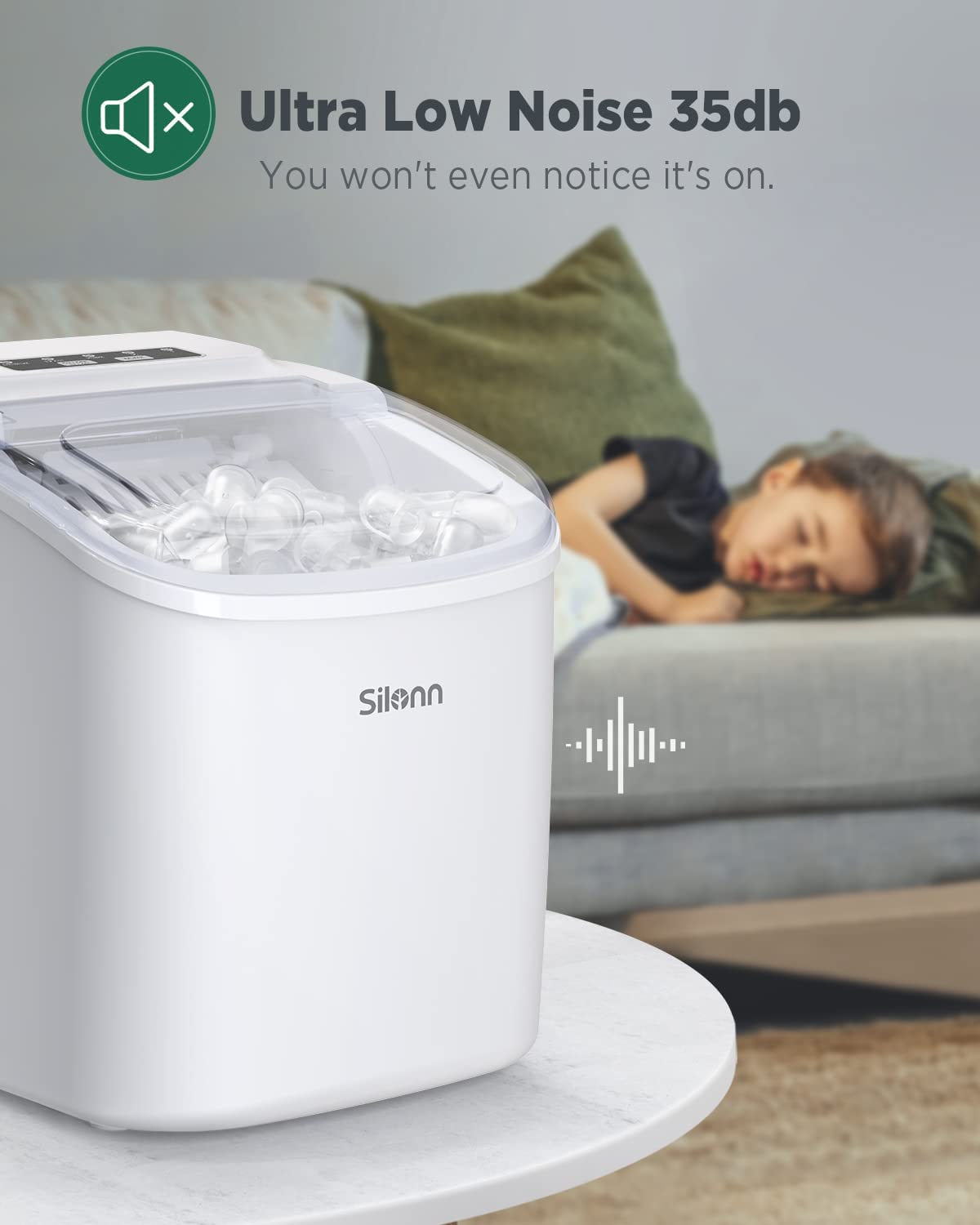 Countertop Bullet Ice Maker with Handle (26 Lbs)
