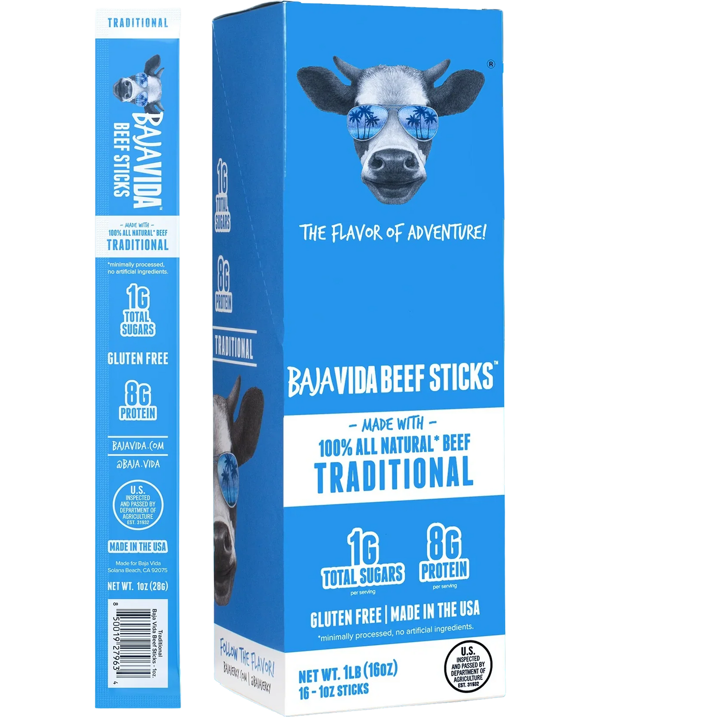100% All-Natural Beef Sticks - Traditional (16 CT)