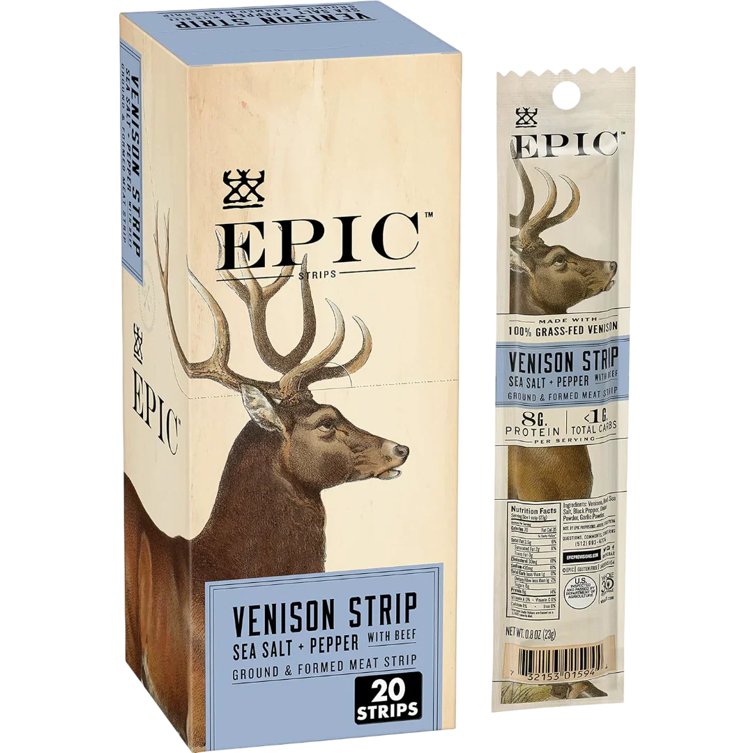 Sea Salt + Pepper Venison Strips (20 CT)