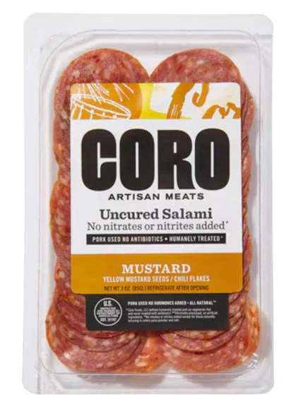 Uncured Mustard Salami Sliced