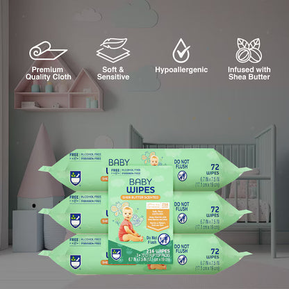 Shea Butter Baby Wipes (3 Pack)