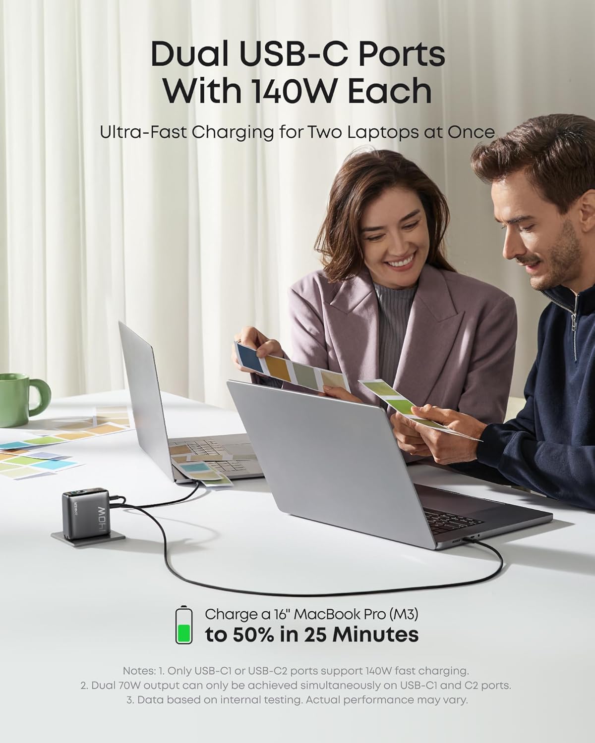 Multi-port Charger (140W, 4-Port, PD 3.1) with USB-C Cable