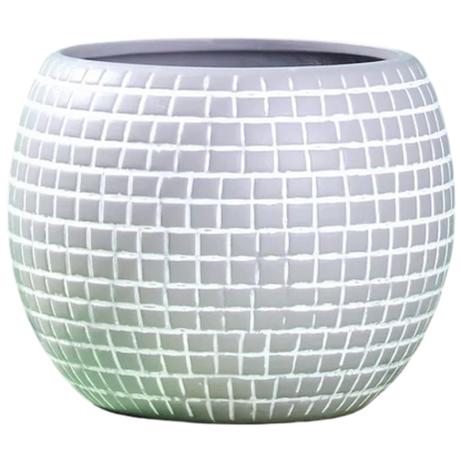 Disco Ceramic Planter - Large / Silver