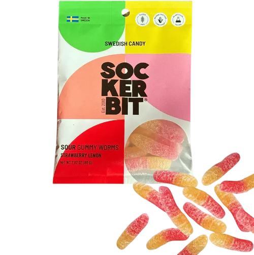 Sour Gummy Worms - Strawberry Lemon