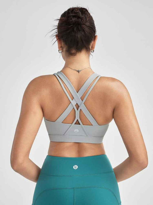 RUNNING GIRL® Medium-High Support Crisscross Back Sports Bra with Removable Pads