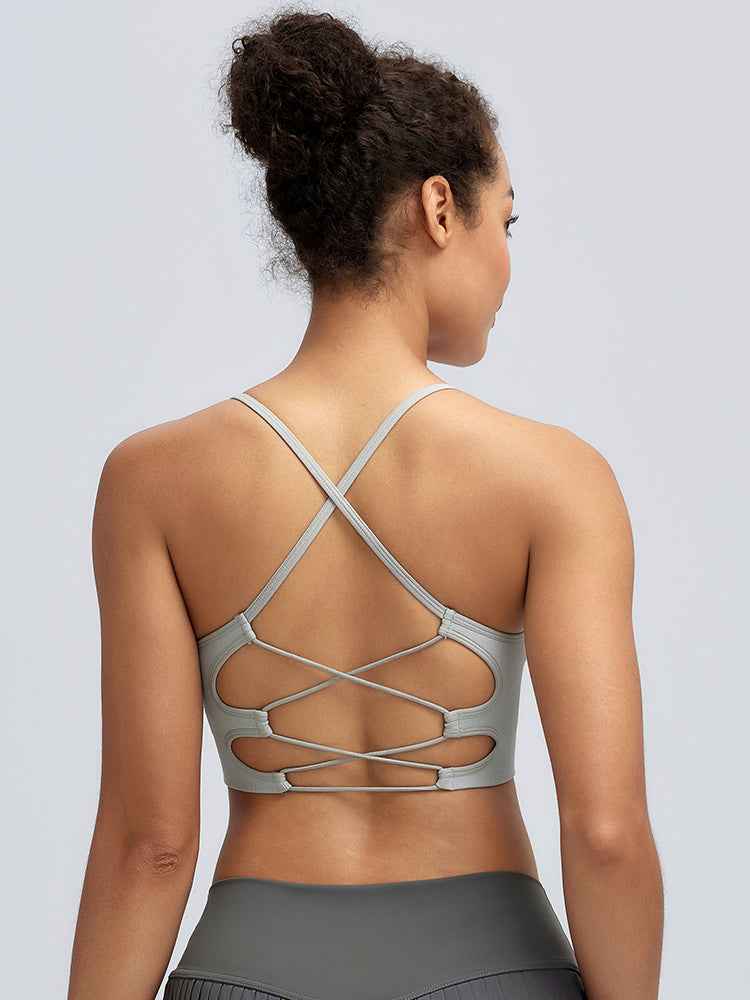 RUNNING GIRL® Sexy Criss-Cross Back Yoga Bra | Seamless Medium-Support Sports Bra
