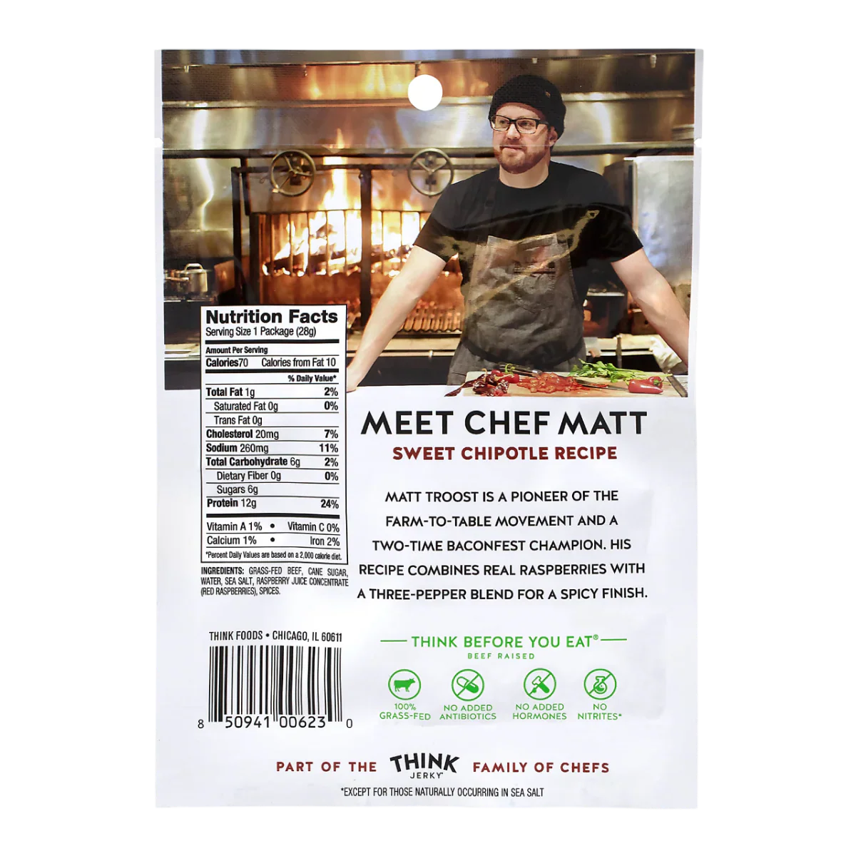 Sweet Chipotle Grass-Fed Beef Jerky (12 CT)