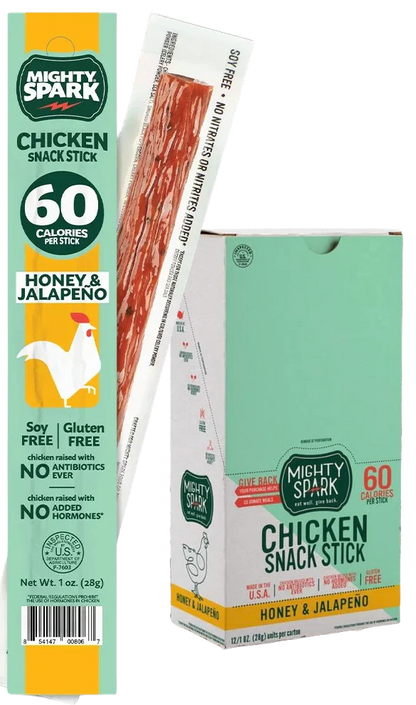 Chicken Snack Sticks - Honey and Jalapeno (12 Pack)