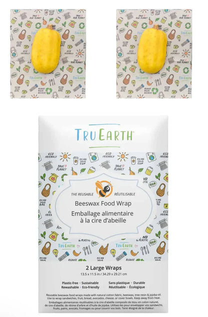 Beeswax Food Wrap Eco Print - 2 Large