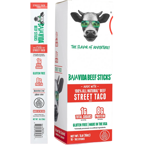 100% All-Natural Beef Sticks - Street Taco (16 Sticks)