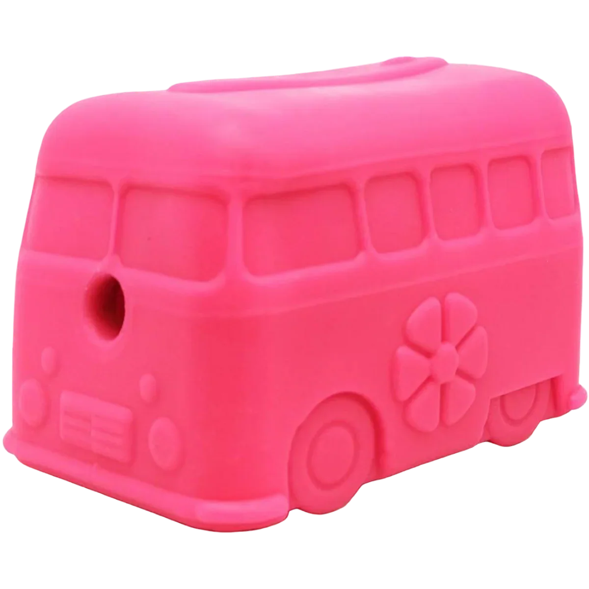 MuttsKickButt Surf's Up Retro Van Rubber Treat Dispenser Dog Toy - Pink