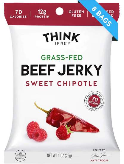 Sweet Chipotle Beef Jerky Grass-Fed ( 8 Pack)