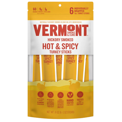 Hickory Smoked Hot & Spicy Turkey Sticks (6 CT)