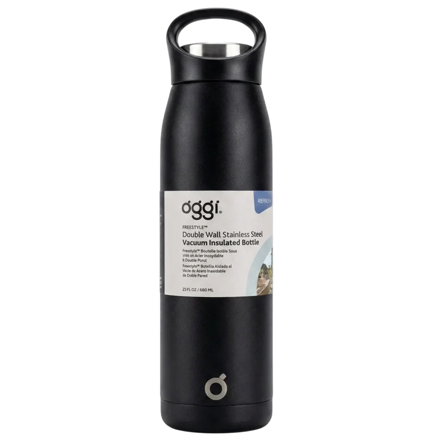 23oz Double Wall Vacuum Insulated Stainless Steel Bottle - Black