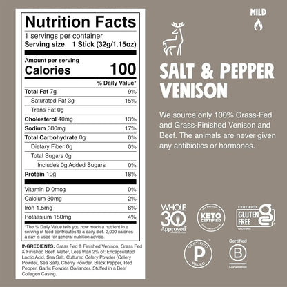 Venison Pepper & Sea Salt Stick (24 CT)