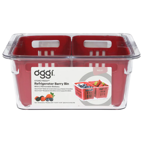 Berry Bin 8.75" x 6.75" - Twin Strainer Basket
