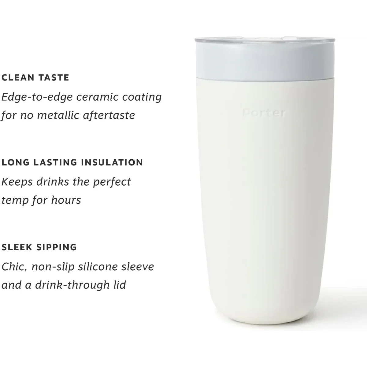 Porter Ceramic Insulated Tumbler - White