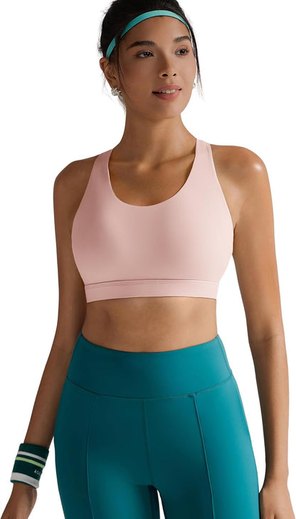RUNNING GIRL® Medium-Support Strappy Criss-Cross Bra | Removable Cups & Buttery-Soft Sculpting Bra