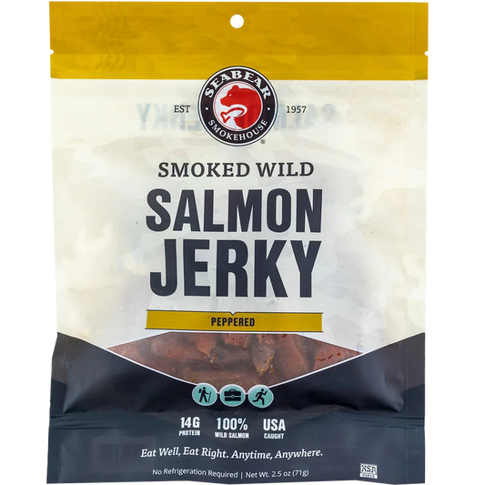 Peppered Smoked Wild Salmon Jerky