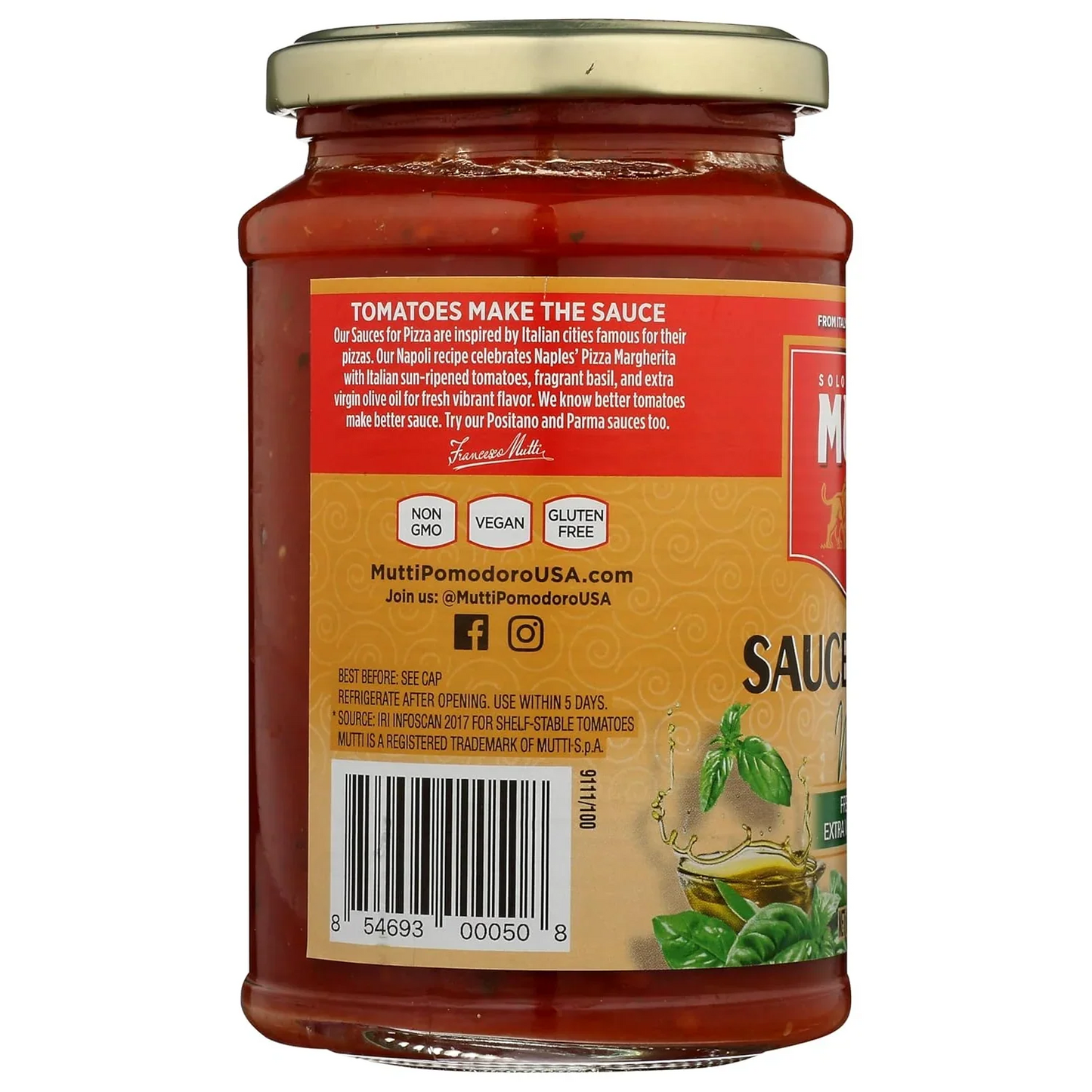 Basil Pizza Sauce With Extra Virgin Olive Oil