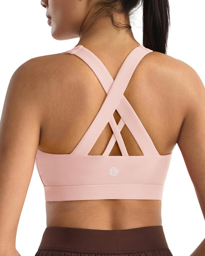 RUNNING GIRL® Medium-Support Strappy Criss-Cross Bra | Removable Cups & Buttery-Soft Sculpting Bra