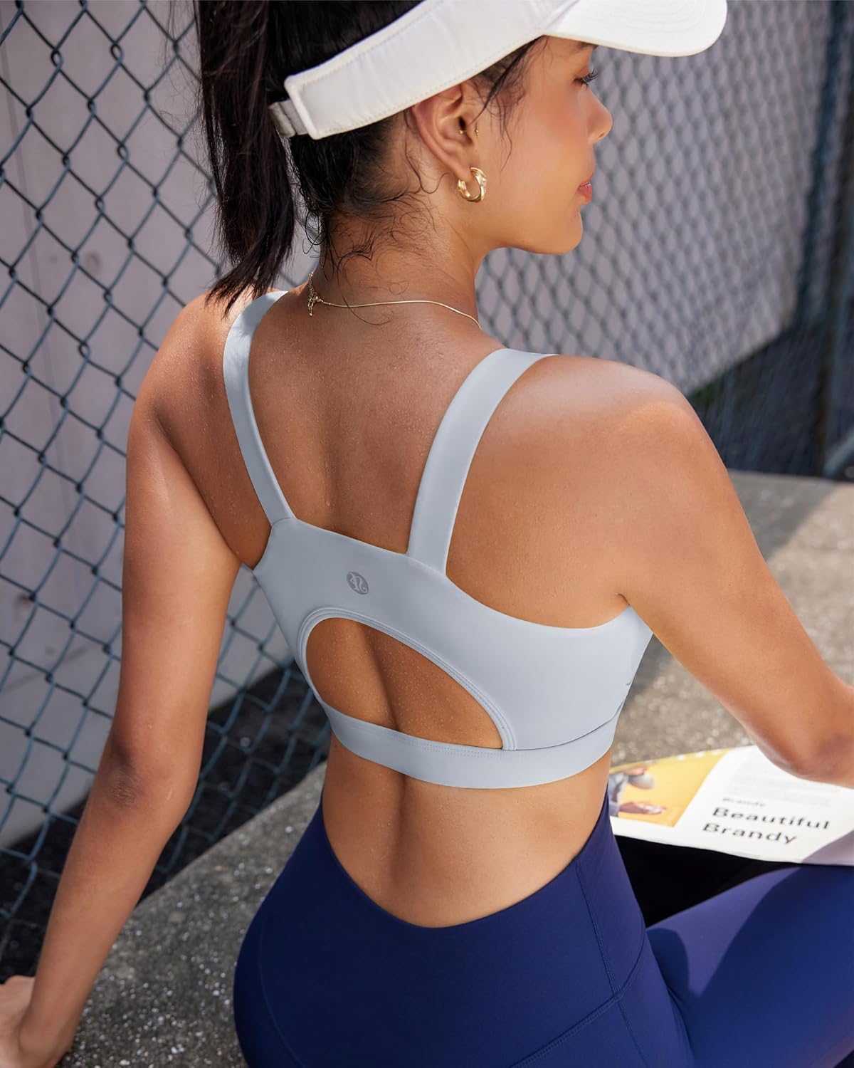 RUNNING GIRL® Triangle Cutout Sculpting Sports Bra | Fixed Moulded Cups with High Support
