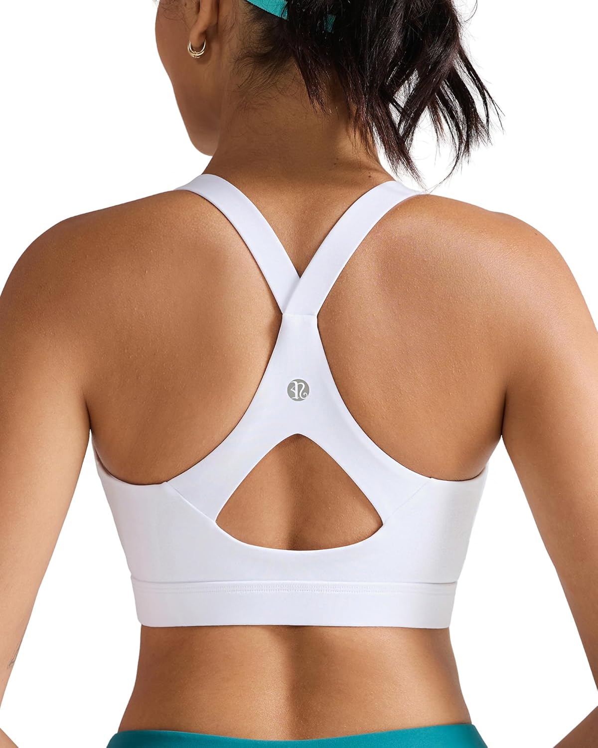 RUNNING GIRL Sports Bra for Women,Y Back Molded Cup Strappy Running High Impact Sports Bra with Sewn in Pads