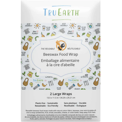 Beeswax Food Wrap Eco Print - 2 Large