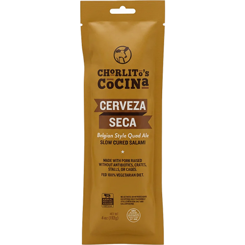 Cerveza Seca Dry Cured Belgian Style Quad Ale Salami