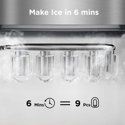 Countertop Bullet Ice Maker with Ice Basket Handle (26 Lbs)
