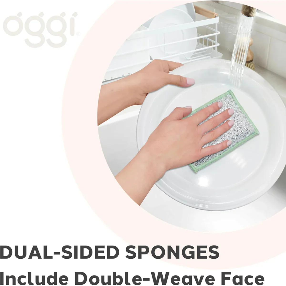 Bamboo Scrub Sponges - White/Sage (3 CT)