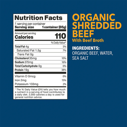 Organic Shredded Beef Single-Serve Pouch