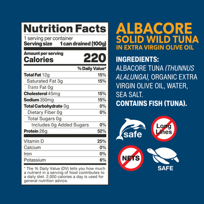 Albacore Solid Wild Tuna In Extra Virgin Olive Oil