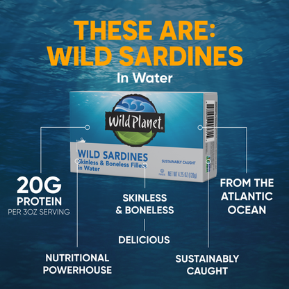 Wild Sardines Skinless & Boneless Fillets In Water