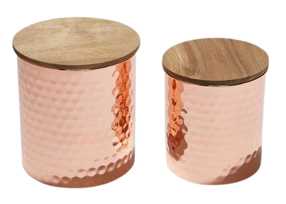 Large Copper Canisters (Set of 2)