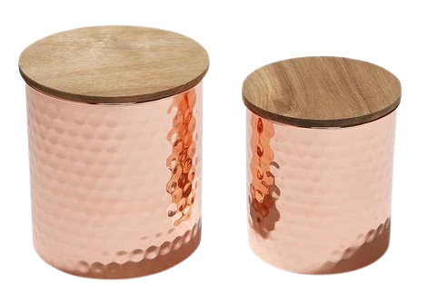 Large Copper Canisters (Set of 2)