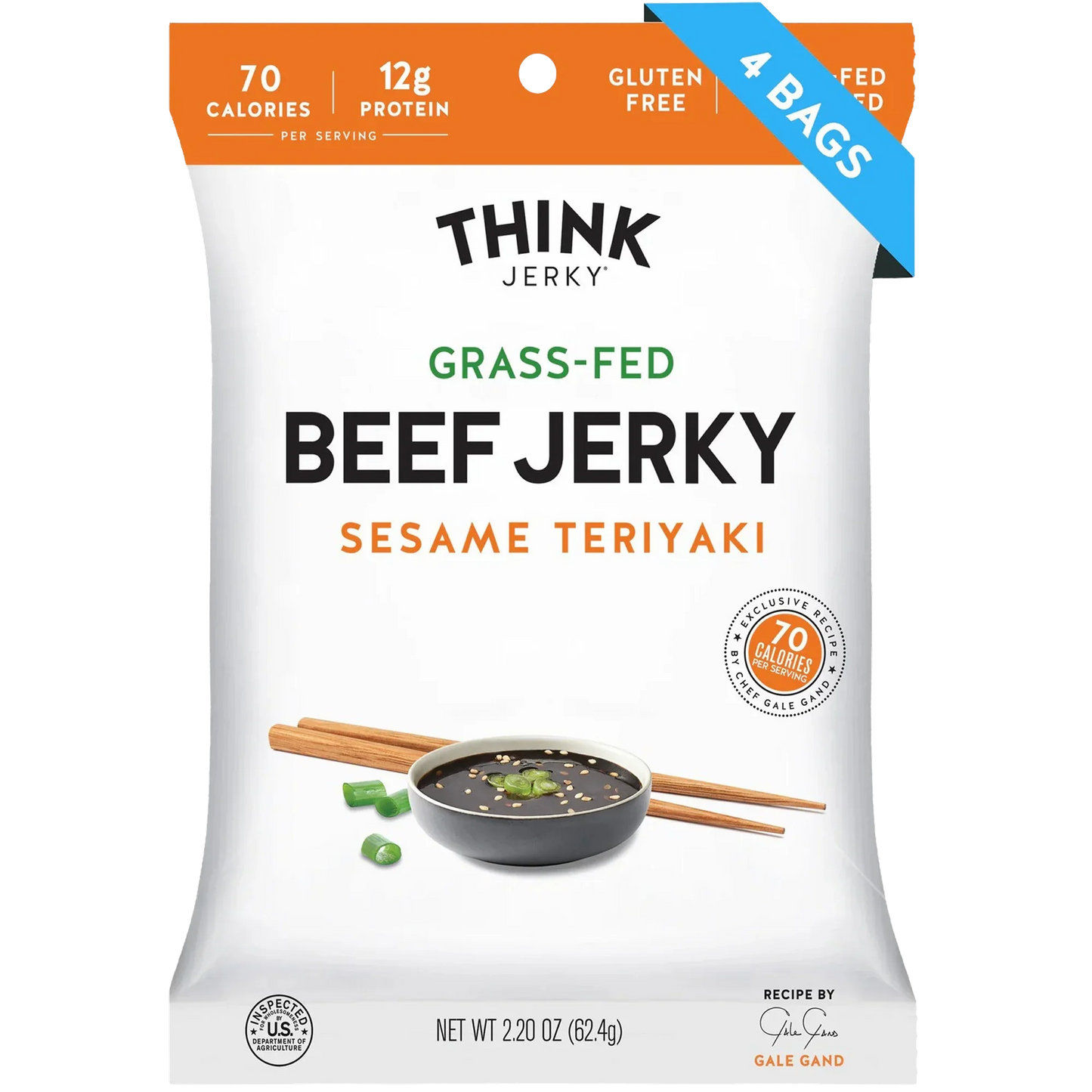 Sesame Teriyaki Beef Jerky Grass-Fed (4 Pack)