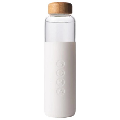 17oz Glass Water Bottle - White