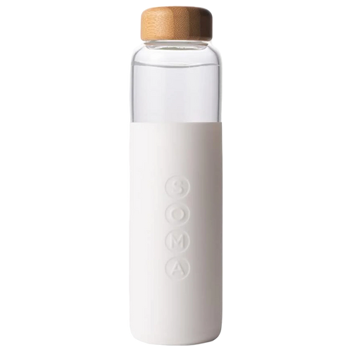 17oz Glass Water Bottle - White