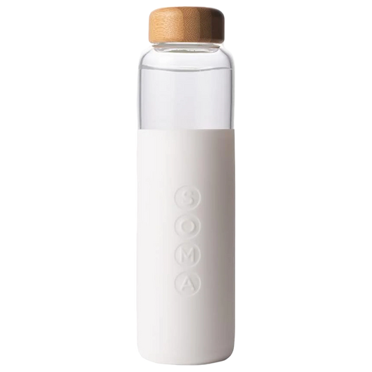17oz Glass Water Bottle - White