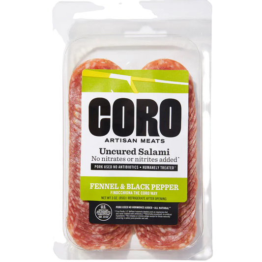 Uncured Fennel & Black Pepper Salami Sliced
