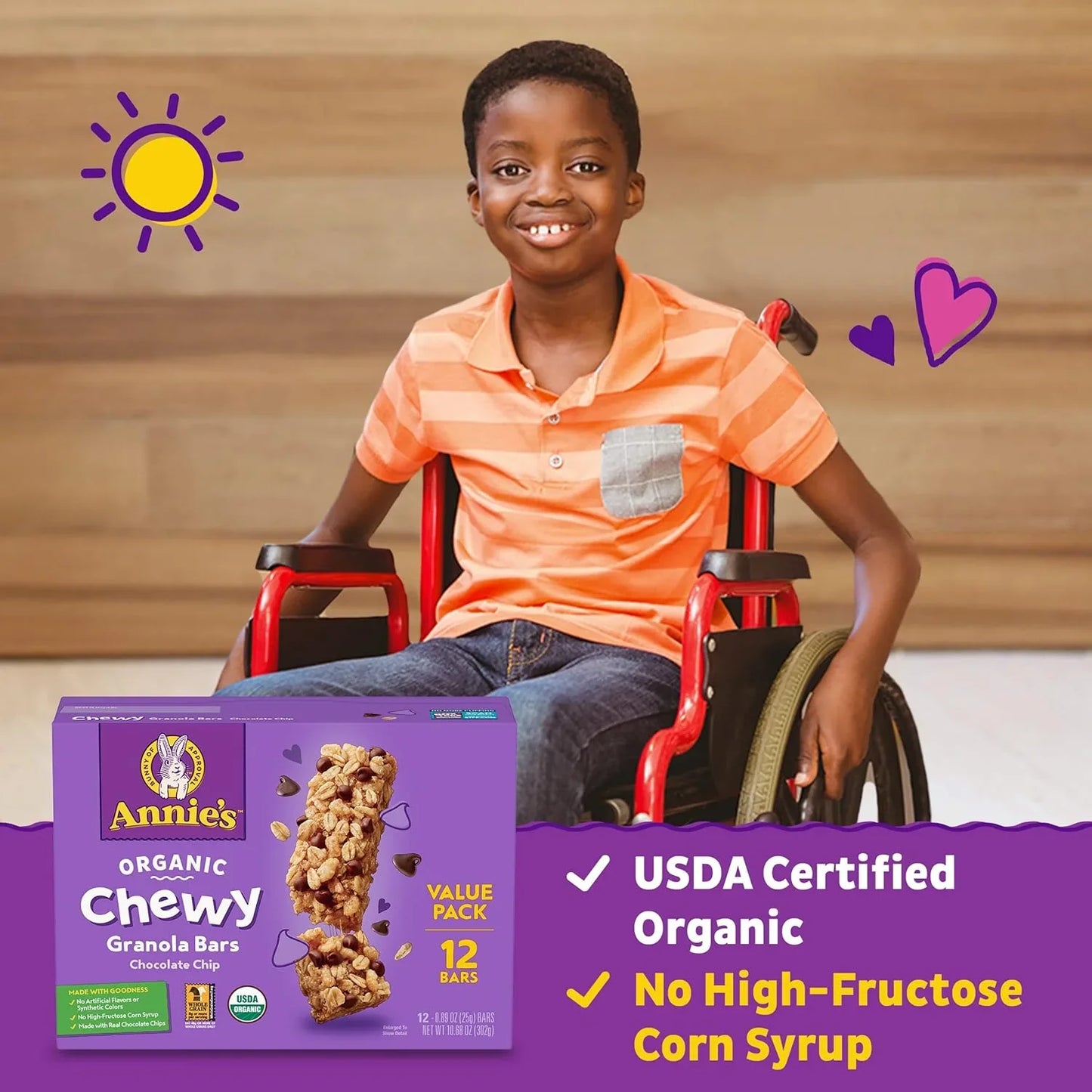 Organic Chewy Granola Bars Chocolate Chip (12 CT)
