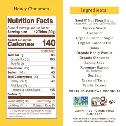 Honey Cinnamon Sweet Thins