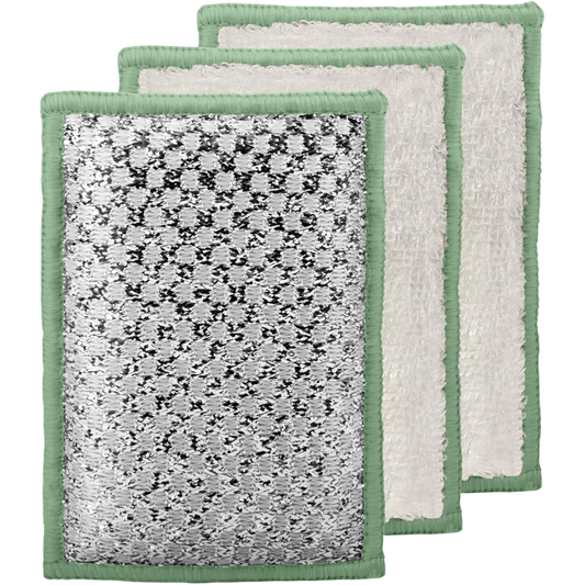 Bamboo Scrub Sponges - White/Sage (3 CT)