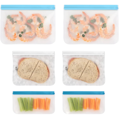 Reusable PEVA Food Bag - Assorted Sizes (6 CT)