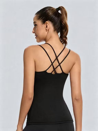 RUNNING GIRL® Sculpting Yoga Tank Top | Built-in Shelf Bra with Removable Cups & U-Shaped Back