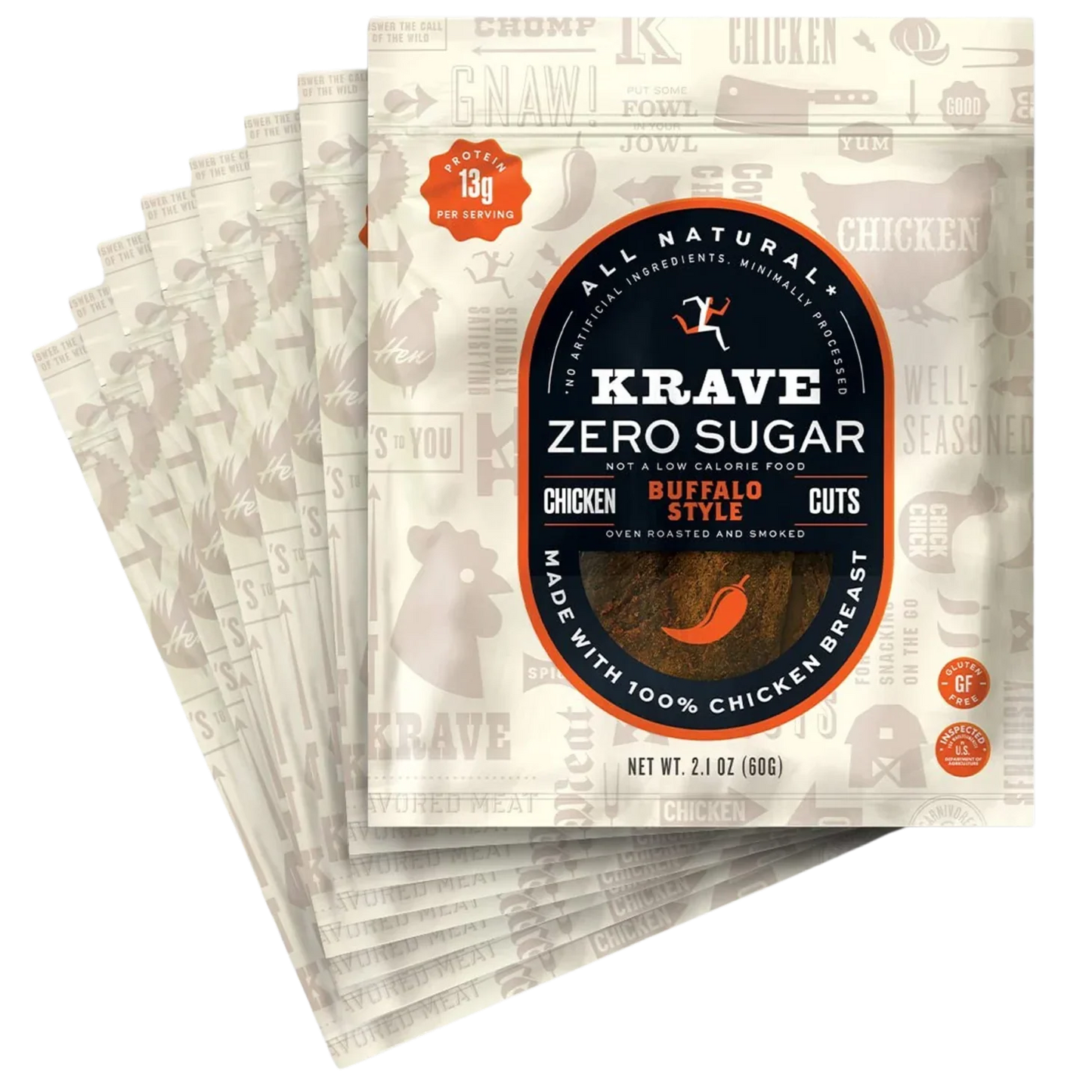 Zero Sugar Buffalo Style Chicken Jerky (8 Pack)